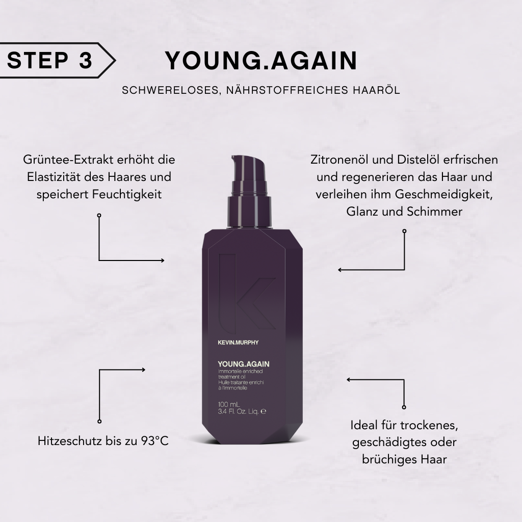 KEVIN.MURPHY YOUNG.AGAIN – Step 3 Infografik: Schwereloses, nährstoffreiches Haaröl

