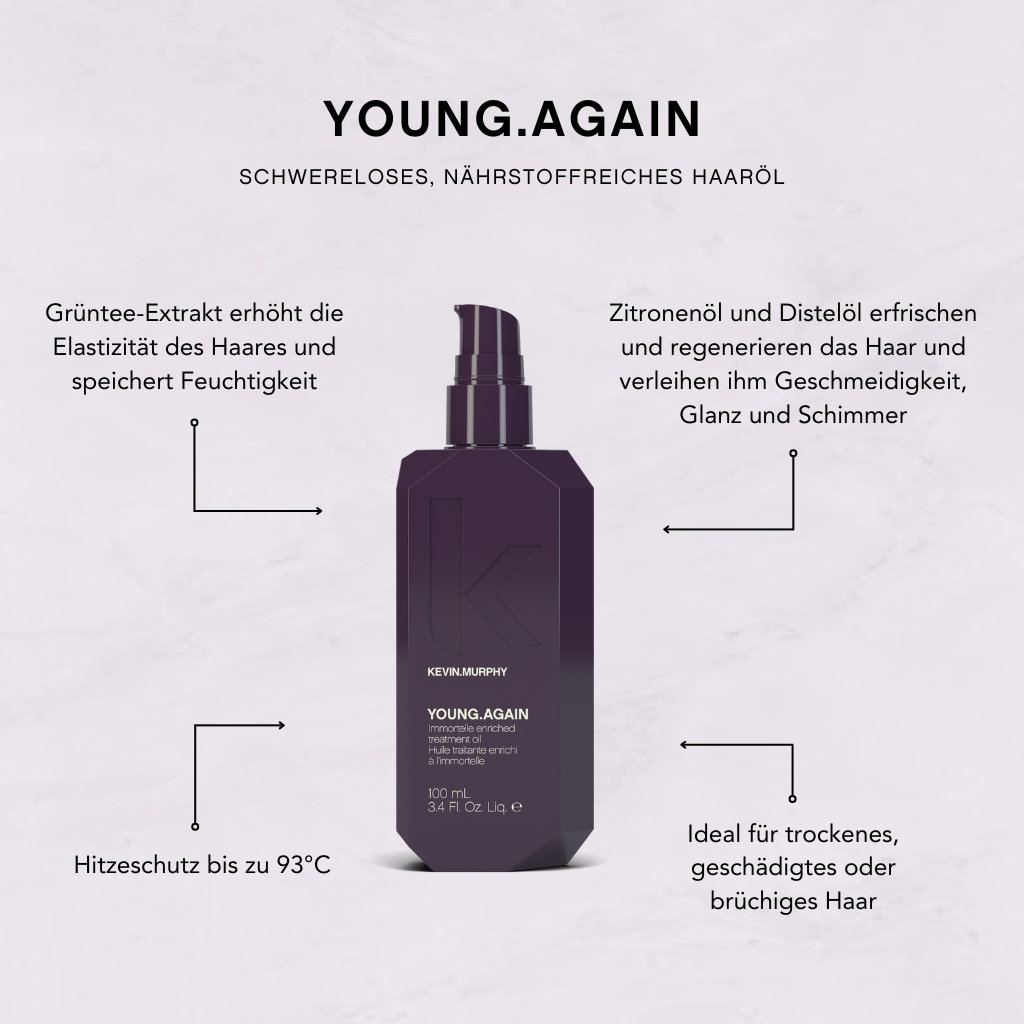 KEVIN.MURPHY YOUNG.AGAIN – Infografik: Schwereloses, nährstoffreiches Haaröl

