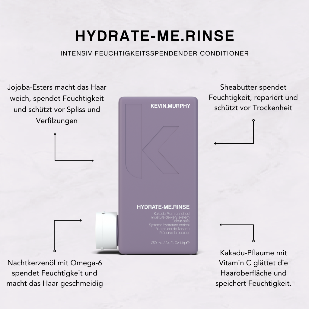 KEVIN.MURPHY HYDRATE-ME.RINSE – Infografik: Intensiv Feuchtigkeitsspendender Conditioner
