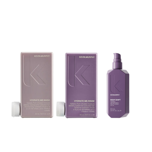 KEVIN.MURPHY Set für glänzende Haare über Nacht – HYDRATE.ME.WASH, HYDRATE.ME.RINSE & NIGHT.SHIFT Serum