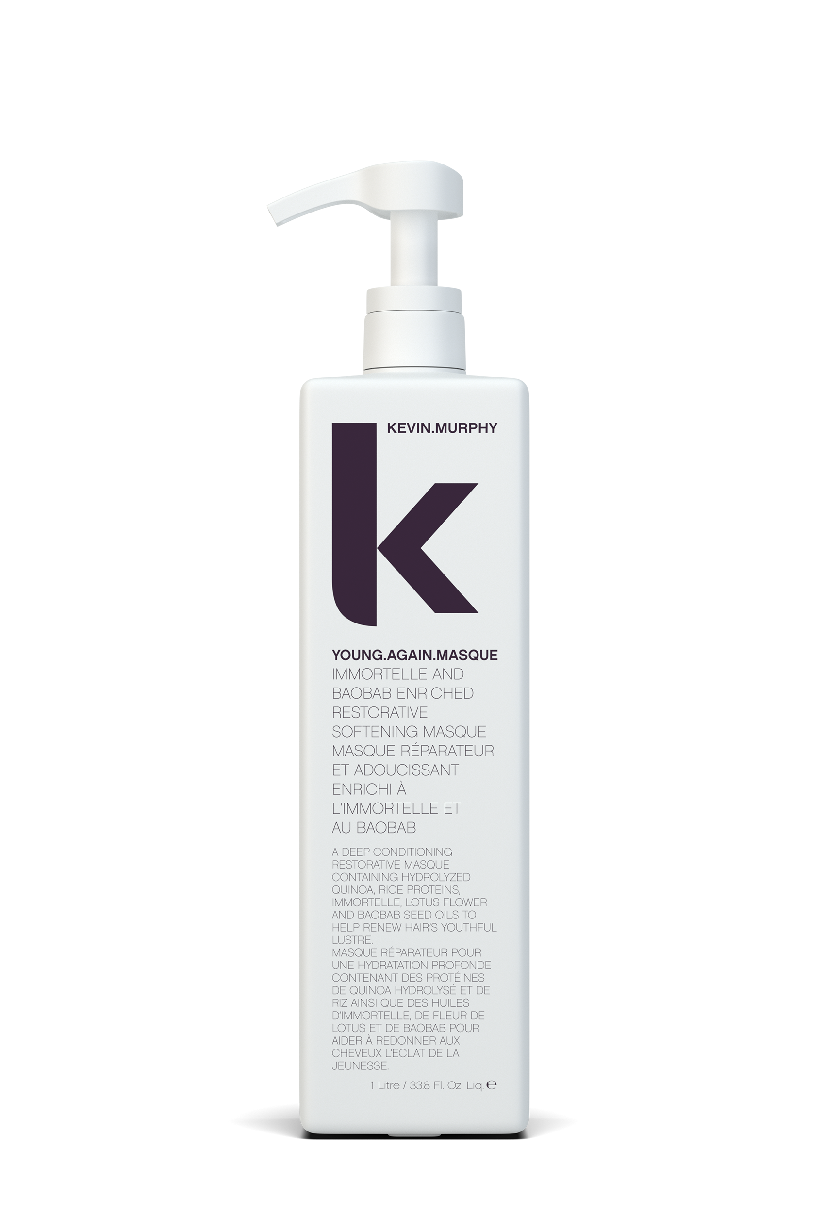 KEVIN.MURPHY YOUNG.AGAIN.MASQUE 1000ml – Pflegende Haarmaske mit Immortelle und Baobab, Produktbild freigestellt
