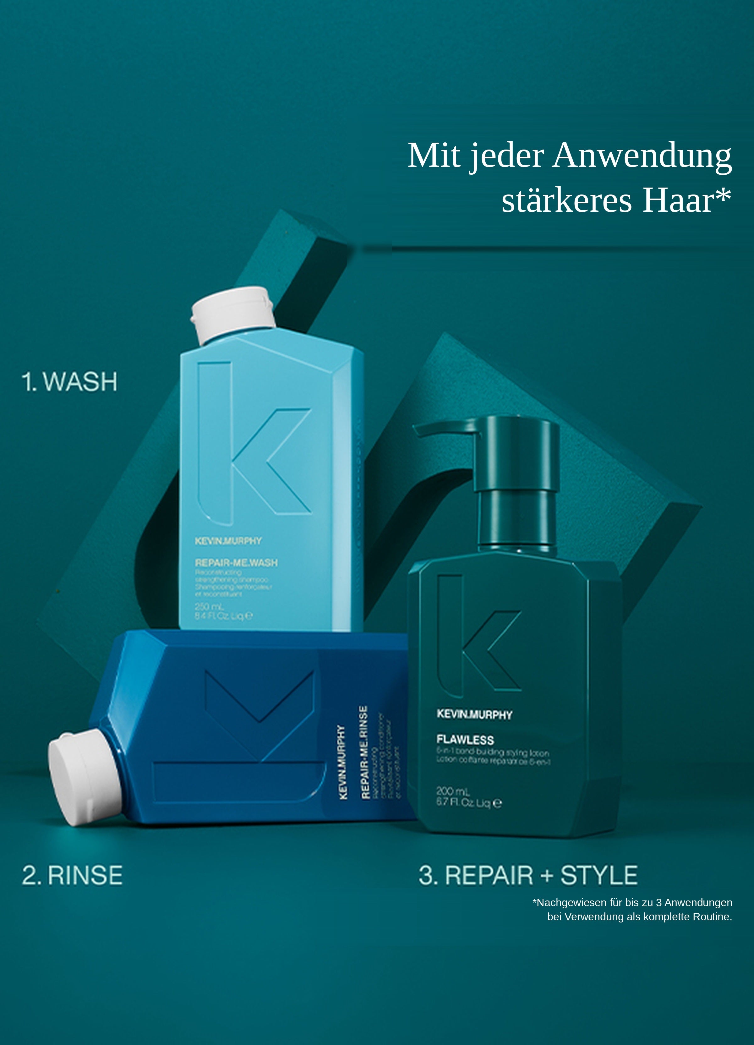 REPAIR-Routine in drei Schritten: REPAIR-ME.WASH, REPAIR-ME.RINSE und FLAWLESS